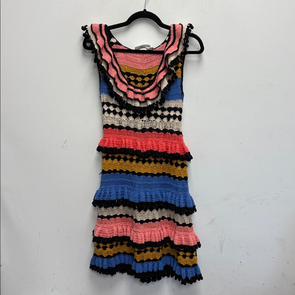 ZIMMERMANN Tiggy Frill crochet-knit cotton mini dress - Picture 3 of 6